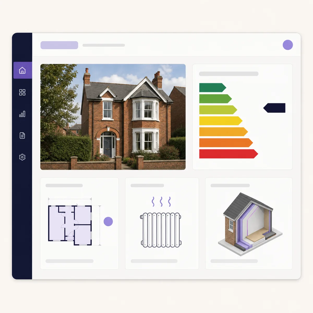 Property dashboard enriched with EPC and floor-area data