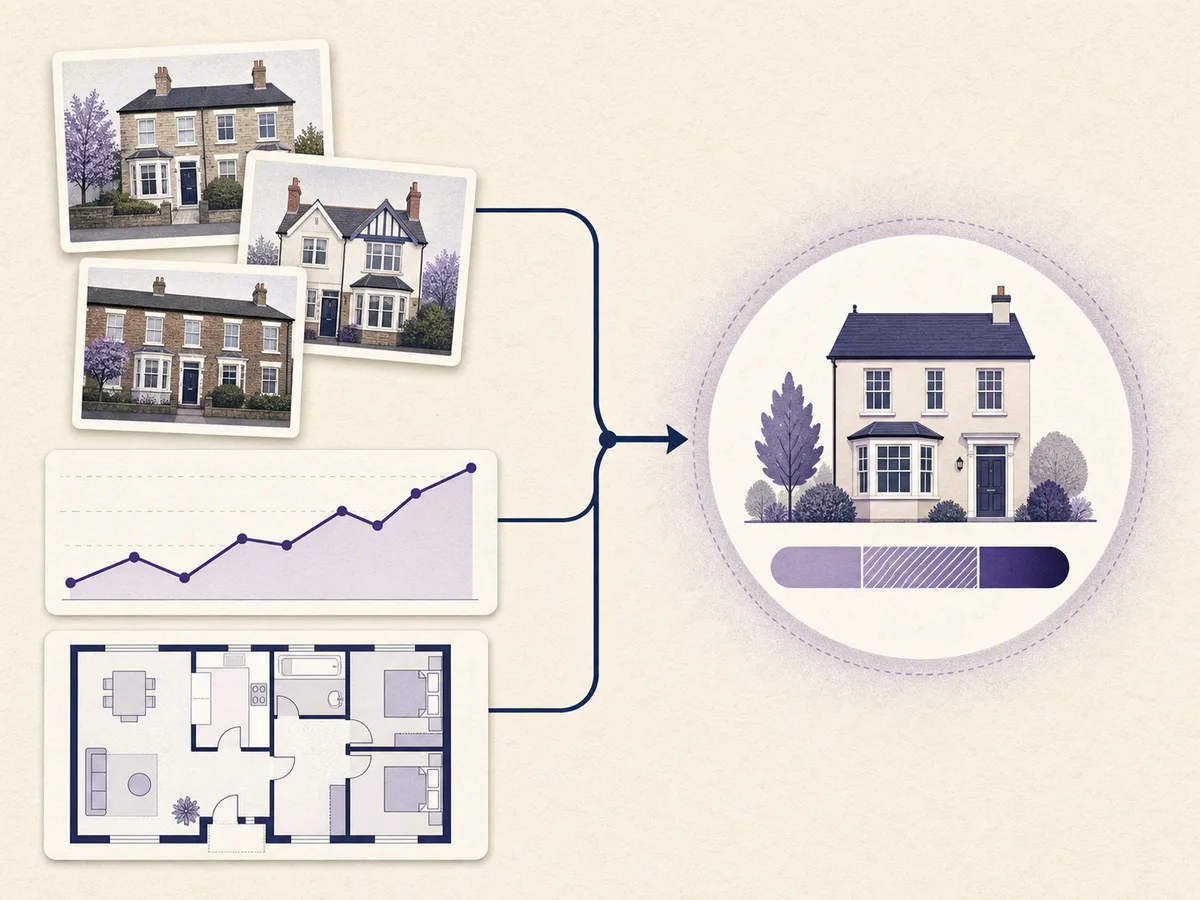 Sold comparables, market trends and floor area feeding an AVM